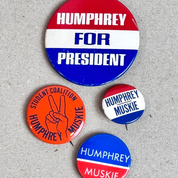 Humphrey Muskie Vintage Political Pinback Buttons - Picture 2 of 8